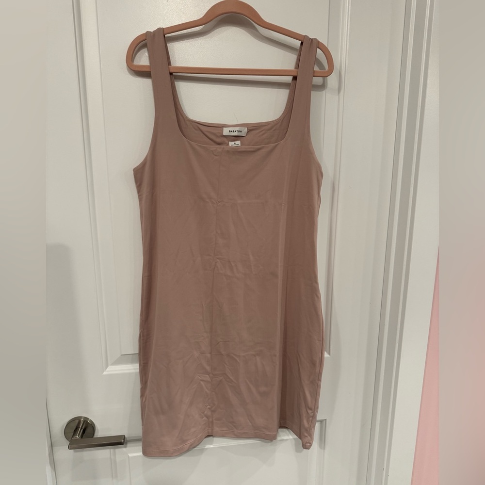 Pink Babaton contour mini dress